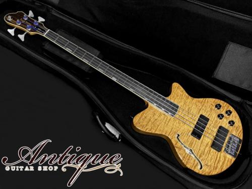 Koll Guitars Thunder Glide Semi-Hollow Active Bass 2007 Amber /Exotic Figured w/2-Band EQ 3.72kg "One-Off Custom"