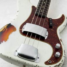 Fender Custom Shop 1960 Precision Bass Heavy Relic Olympic White on 3 Color Sunburst 【2020年製・USED】【4.06kg】_3