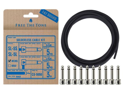 Free The Tone SL-5SL-NI-55K Niickel ソルダーレスプラグキット CU-5050用 3m S,L 各5個入り