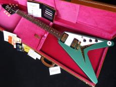 Gibson Custom Shop 1958 Korina Flying V Reissue VOS Inverness Green White Pickguard GH_2