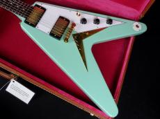 Gibson Custom Shop 1958 Korina Flying V Reissue VOS Kerry Green White Pickguard GH_3