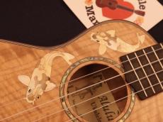 Alulu 閉店SALE! Carp (鯉)Inlay Solid Curly Maple Concert Ukulele #5477_3