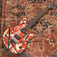 EVH Limited Edition Wolfgang Special Striped Series, Ebony Fingerboard, Red, Black, and White, Aged_2