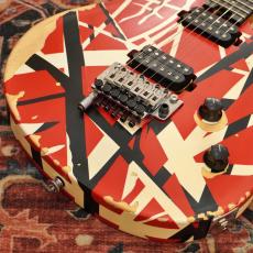 EVH Limited Edition Wolfgang Special Striped Series, Ebony Fingerboard, Red, Black, and White, Aged_3