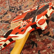 EVH Limited Edition Wolfgang Special Striped Series, Ebony Fingerboard, Red, Black, and White, Aged_9
