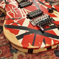 EVH Limited Edition Wolfgang Special Striped Series, Ebony Fingerboard, Red, Black, and White, Aged_11