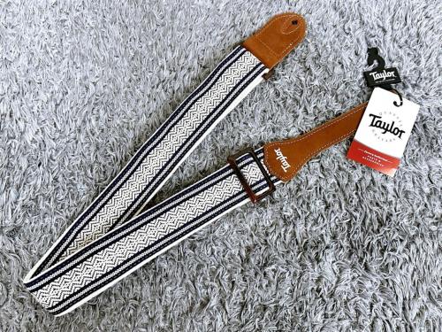 Taylor Taylor Academy Strap White/Blue Jacquard Cotton 2"