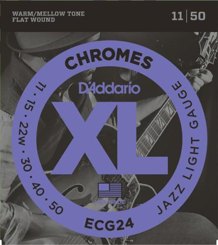 D'addario ECG24 CHROMES Jazz Light 11-50 フラットワウンド弦