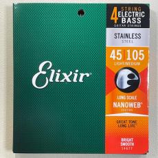 Elixir 14677 Electric Bass Stainless Steel with NANOWEB Coating 4-String Light/Medium, Long Scale 045~105