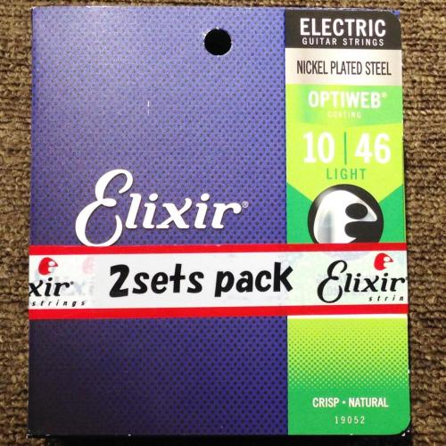 Elixir 19052 2PK Electric Nickel Plated Steel with OPTIWEB Coating Light 010~046