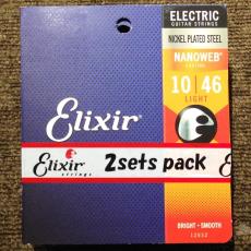 Elixir 12052 2PK Electric Nickel Plated Steel with NANOWEB Coating Light 010~046