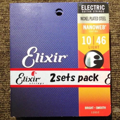 Elixir 12052 2PK Electric Nickel Plated Steel with NANOWEB Coating Light 010~046