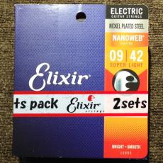 Elixir 12002 2PK Electric Nickel Plated Steel with NANOWEB Coating Super Light 009~042