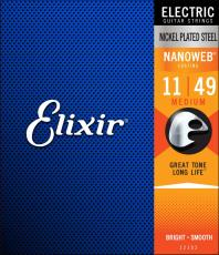 Elixir 12102 Electric Nickel Plated Steel with NANOWEB Coating Medium 011~049