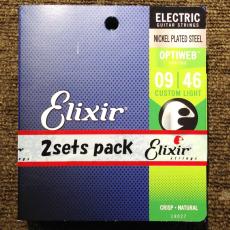Elixir 19027 2PK Electric Nickel Plated Steel with OPTIWEB Coating Custom Light 009~046