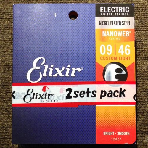 Elixir 12027 2PK Electric Nickel Plated Steel with NANOWEB Coating Custom Light 009~046