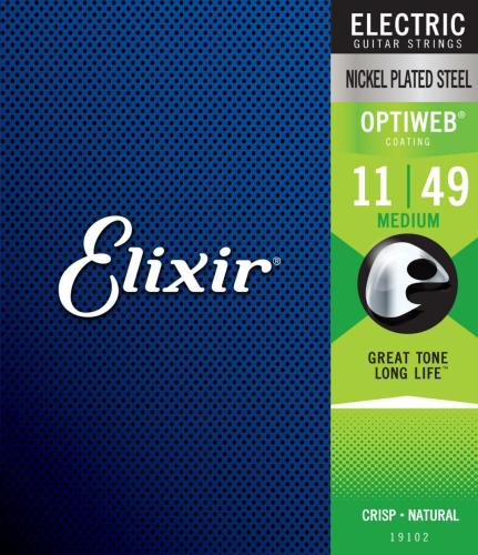 Elixir 19102 Electric Nickel Plated Steel with OPTIWEB Coating Medium 011~049