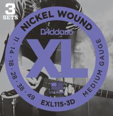 D'addario EXL115 Blues/Jazz Rock 3Set