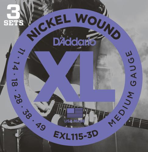 D'addario EXL115 Blues/Jazz Rock 3Set