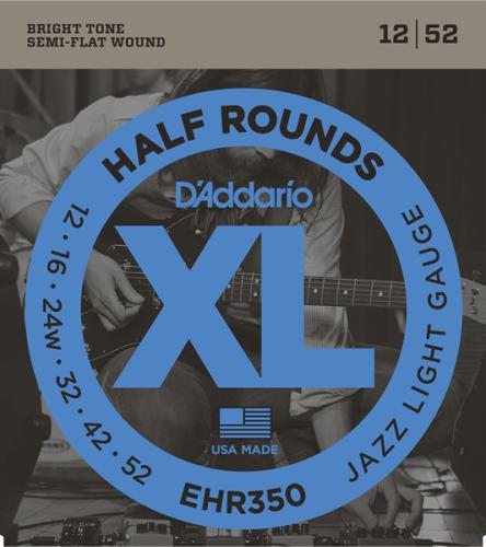 D'addario EHR350 HALF ROUND Jazz Light 12-52 ハーフラウンド弦