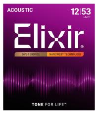 Elixir NANOWEB 80/20 BRONZE LIGHT #11052【12-53/アコースティックギター弦】