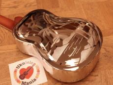 Aiersi 閉店SALE20%OFF! Nickel Plated Brass Palm Tree Design Resonator Concert Ukulele #4984_2