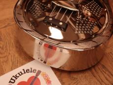 Aiersi 閉店SALE20%OFF! Nickel Plated Brass Palm Tree Design Resonator Concert Ukulele #4984_7