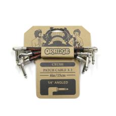 Orange CRUSH Patch Cable×3 6inch/15cm 1/4" Angled CA038【パッチケーブル】【15cm】【3本セット】