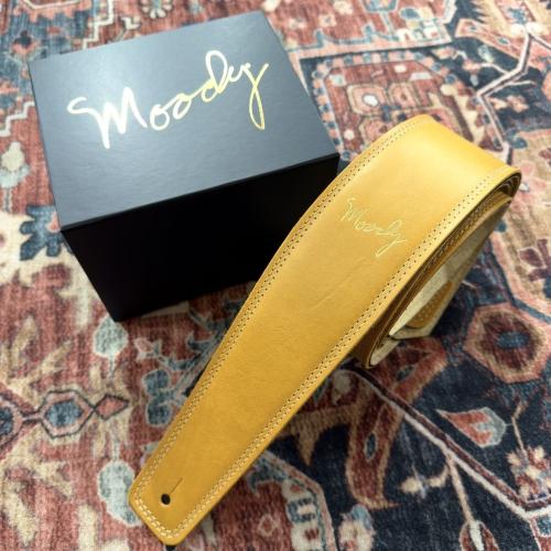 moody 2.5" SUEDE BACKED GUITAR STRAP - CAMEL/CREAM Standard