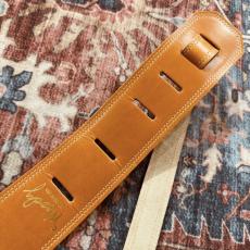 moody 2.5" SUEDE BACKED GUITAR STRAP - ORANGE/CREAM Standard_4