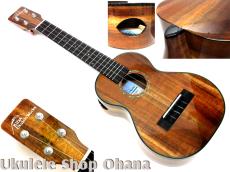 KIDA UkuleleWorks コンサートロングネック AAAハワイアンコア サイドホール #186