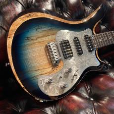 Astrum Guitars Aries Metal SSH Piezo Spalted -Natural to Blue Burst-