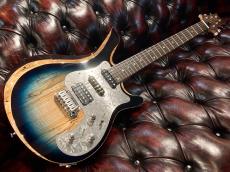 Astrum Guitars Aries Metal SSH Piezo Spalted -Natural to Blue Burst-_2