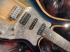 Astrum Guitars Aries Metal SSH Piezo Spalted -Natural to Blue Burst-_3