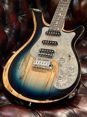 Astrum Guitars Aries Metal SSH Piezo Spalted -Natural to Blue Burst-_6