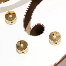 Gretsch Falcon Hollow Body with String-Thru Bigsby and Gold Hardware, Ebony Fingerboard, White_9