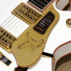 Gretsch Falcon Hollow Body with String-Thru Bigsby and Gold Hardware, Ebony Fingerboard, White_10
