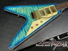 ESP One-Off Show Model THE ALFEE Takamizawa Signature Flying TV Premium Blue Sunburst /Premium Grade Quilt Top w/Signed "Not For Sale Model"_4