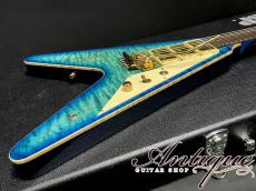 ESP One-Off Show Model THE ALFEE Takamizawa Signature Flying TV Premium Blue Sunburst /Premium Grade Quilt Top w/Signed "Not For Sale Model"_6