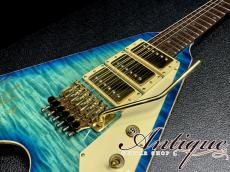ESP One-Off Show Model THE ALFEE Takamizawa Signature Flying TV Premium Blue Sunburst /Premium Grade Quilt Top w/Signed "Not For Sale Model"_7