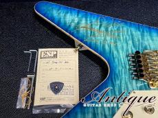 ESP One-Off Show Model THE ALFEE Takamizawa Signature Flying TV Premium Blue Sunburst /Premium Grade Quilt Top w/Signed "Not For Sale Model"_11