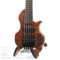 Charo's CH-B5 Compact Headless Bass (Full Cover Flame Redwood Top / Hard Maple Neck)