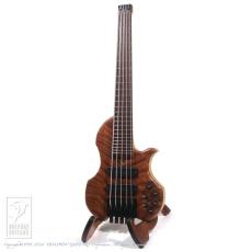 Charo's CH-B5 Compact Headless Bass (Full Cover Flame Redwood Top / Hard Maple Neck)_2