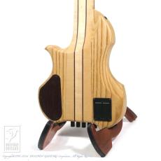 Charo's CH-B5 Compact Headless Bass (Full Cover Flame Redwood Top / Hard Maple Neck)_4