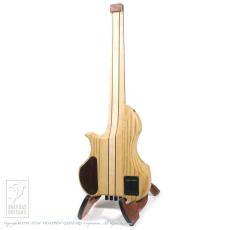 Charo's CH-B5 Compact Headless Bass (Full Cover Flame Redwood Top / Hard Maple Neck)_5