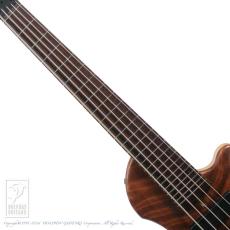 Charo's CH-B5 Compact Headless Bass (Full Cover Flame Redwood Top / Hard Maple Neck)_6