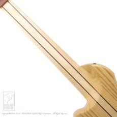 Charo's CH-B5 Compact Headless Bass (Full Cover Flame Redwood Top / Hard Maple Neck)_7