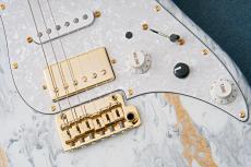 James Tyler Studio Elite HD Faux Matching Head, Neck, and Fingerboard w/Gold EXP logo -White Shmear-_4