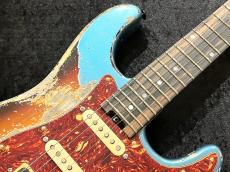 Shue Guitars New Classic S TM80 Gold Hardware / Lake Placid Blue over Sunburst_4