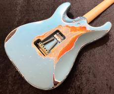 Shue Guitars New Classic S TM80 Gold Hardware / Lake Placid Blue over Sunburst_7